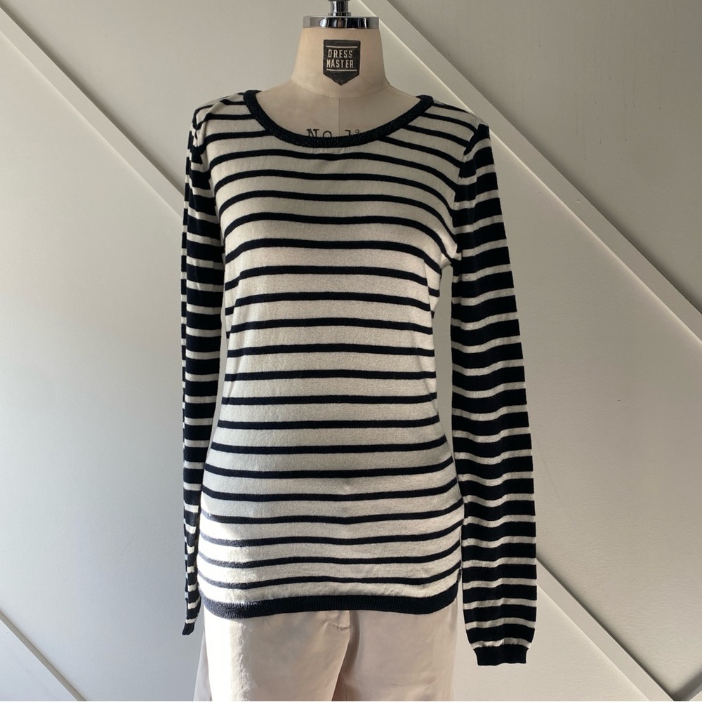 Maison Scotch & Soda Striped Wool Cotton Sweater Size 2 S Cozy Breton Stripe